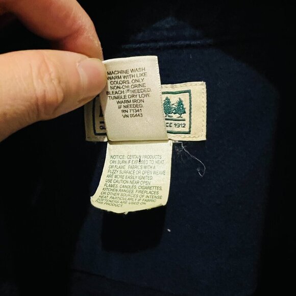 LL Bean Shirt Men 2XL Navy Heavy Chamois Work Overcoat Vintage XXL - Picture 7 of 16